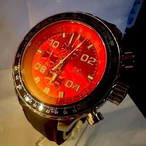 Invicta 18780 Men's 50mm AVIATOR NAUTICAL Chronograph Red Dial Watch